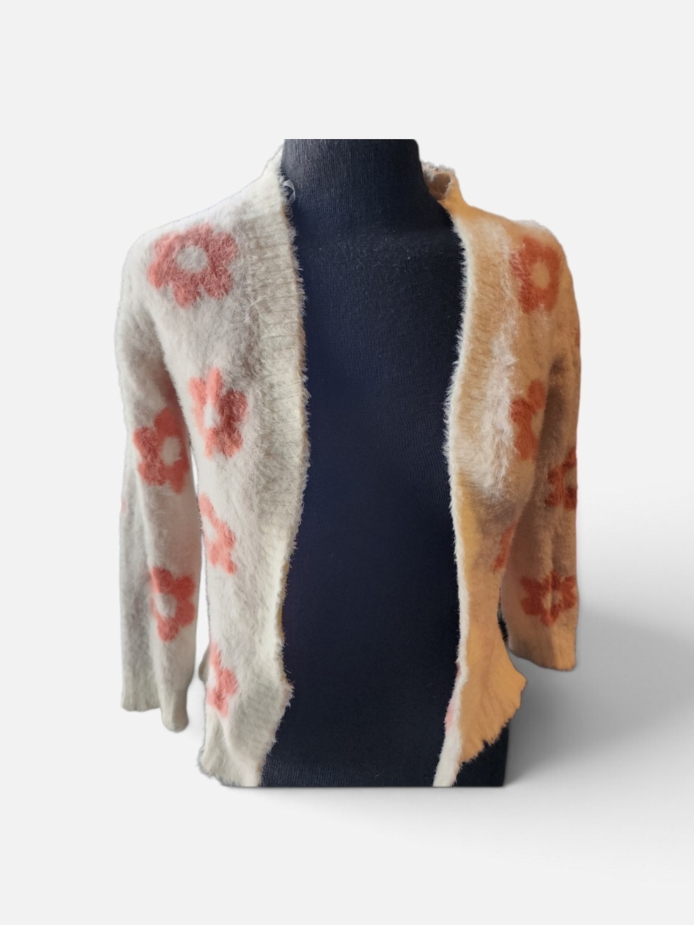 Kids Floral Open-Front Cardigan